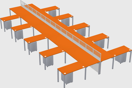 Shared l-shape cubicle