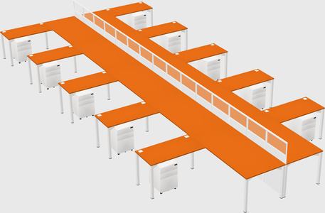 Shared l-shape cubicle