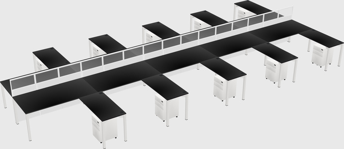 Shared l-shape cubicle