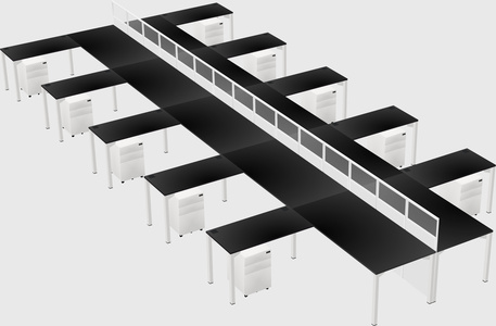 Shared l-shape cubicle