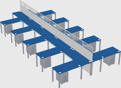 Shared l-shape cubicle