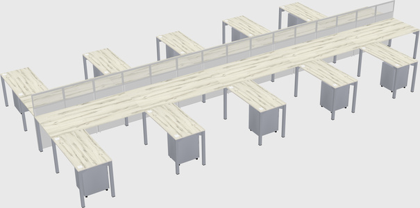 Shared l-shape cubicle