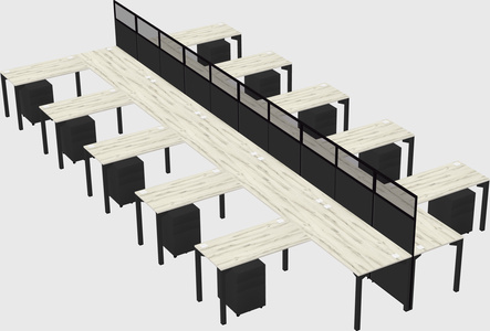 Shared l-shape cubicle