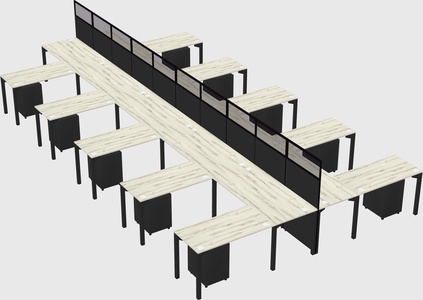 Shared l-shape cubicle