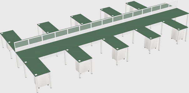 Shared l-shape cubicle