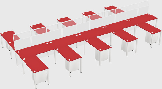 Shared l-shape cubicle