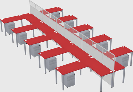 Shared l-shape cubicle
