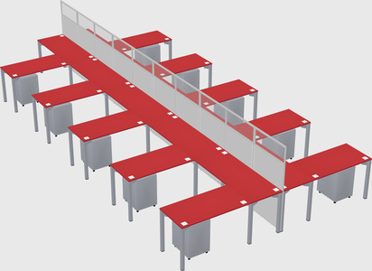 Shared l-shape cubicle