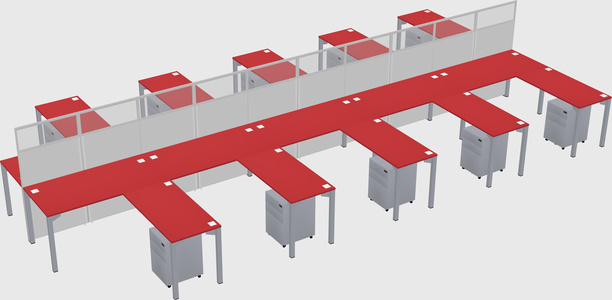 Shared l-shape cubicle