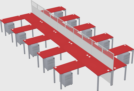 Shared l-shape cubicle