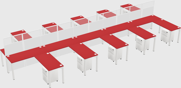 Shared l-shape cubicle