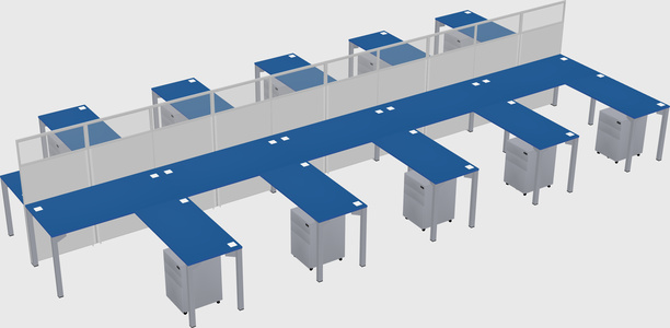 Shared l-shape cubicle