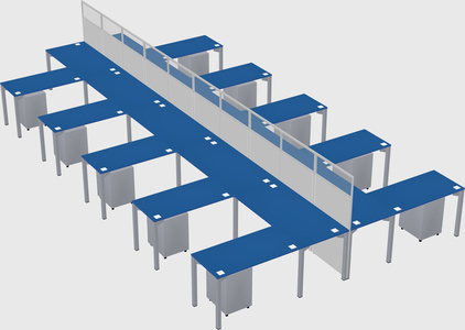 Shared l-shape cubicle
