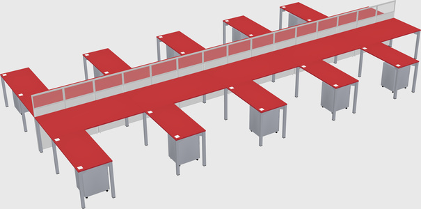 Shared l-shape cubicle