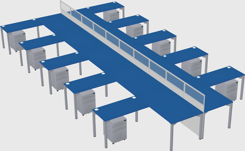 Shared l-shape cubicle