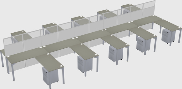 Shared l-shape cubicle