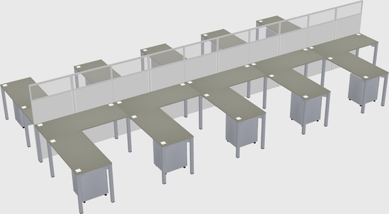 Shared l-shape cubicle
