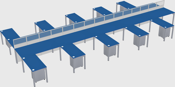 Shared l-shape cubicle