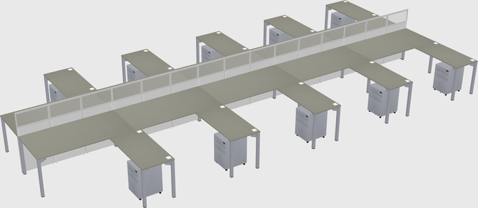 Shared l-shape cubicle