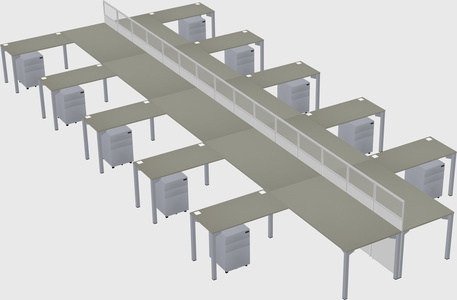 Shared l-shape cubicle