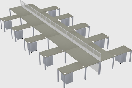 Shared l-shape cubicle