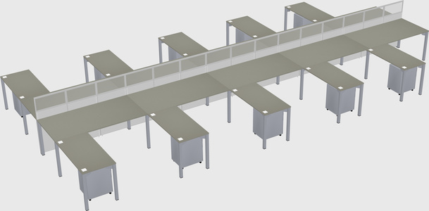 Shared l-shape cubicle