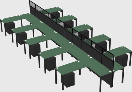 Shared l-shape cubicle
