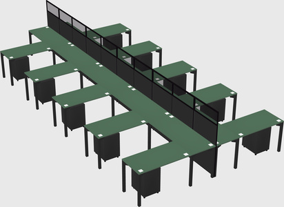 Shared l-shape cubicle