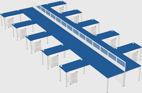Shared l-shape cubicle