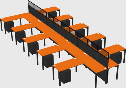 Shared l-shape cubicle