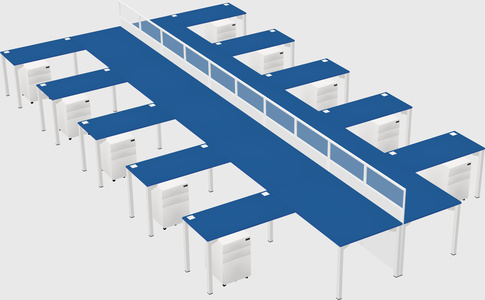 Shared l-shape cubicle
