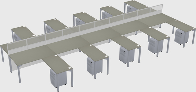 Shared l-shape cubicle