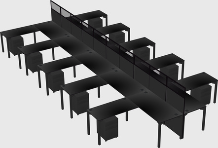 Shared l-shape cubicle