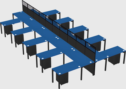 Shared l-shape cubicle