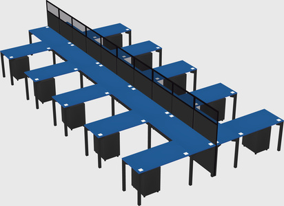 Shared l-shape cubicle