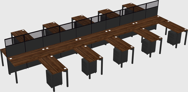 Shared l-shape cubicle