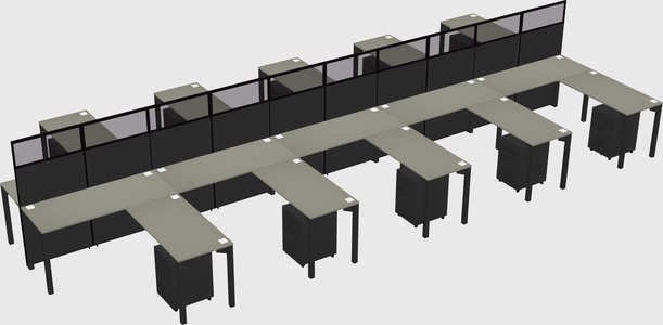 Shared l-shape cubicle
