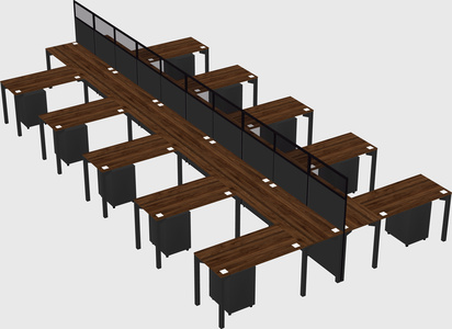 Shared l-shape cubicle