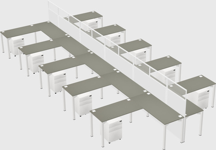 Shared l-shape cubicle