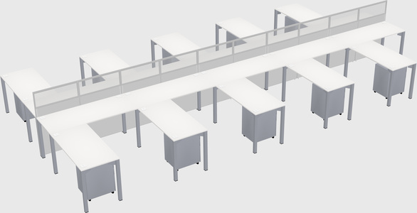Shared l-shape cubicle