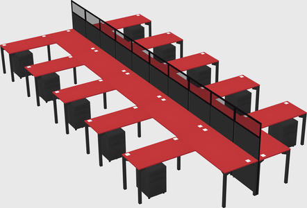 Shared l-shape cubicle