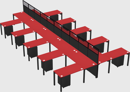 Shared l-shape cubicle