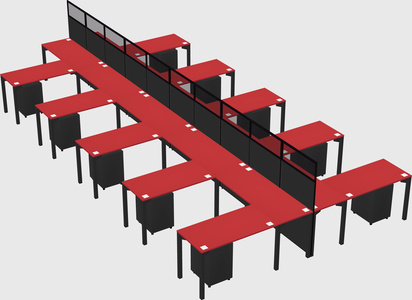 Shared l-shape cubicle