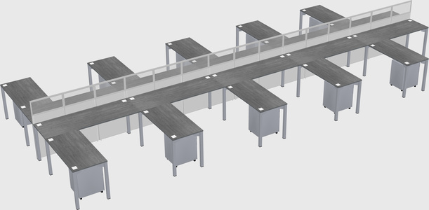 Shared l-shape cubicle