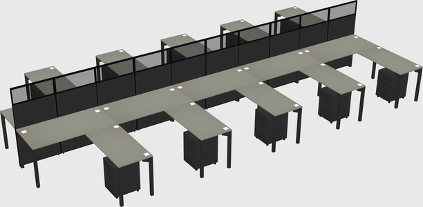 Shared l-shape cubicle