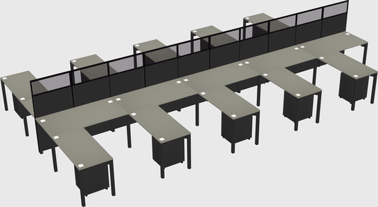 Shared l-shape cubicle