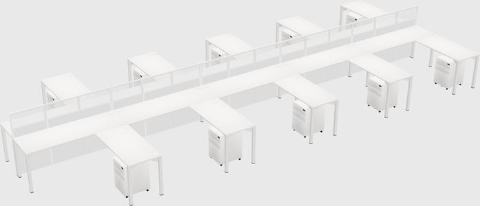Shared l-shape cubicle