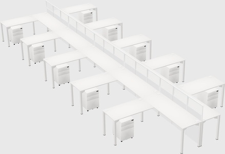 Shared l-shape cubicle