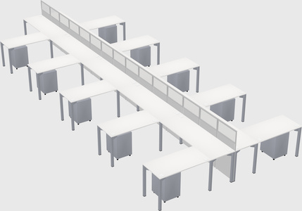 Shared l-shape cubicle