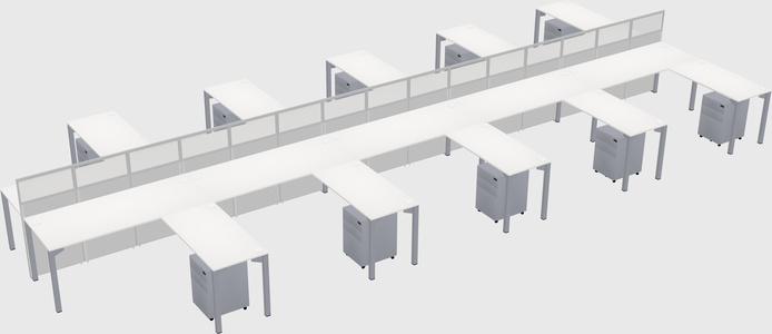 Shared l-shape cubicle